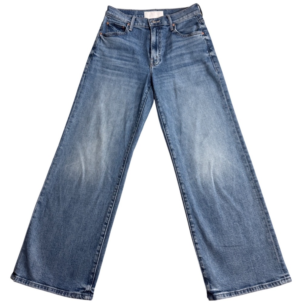 Mother The Mid Rise Maven Ankle Jeans Toil And Trouble Wide Leg Blue 25